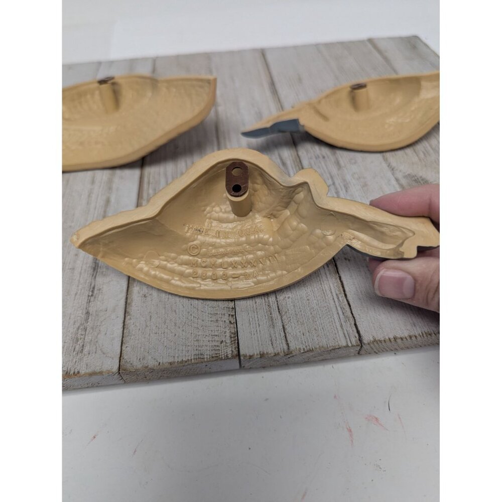 Set of 3 Ladies Hat With Blue Bows Vintage Wall Decor Burwood #2803 6"-7" MCM - Picture 6 of 11